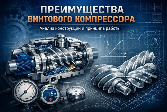 Преимущества винтового компрессора