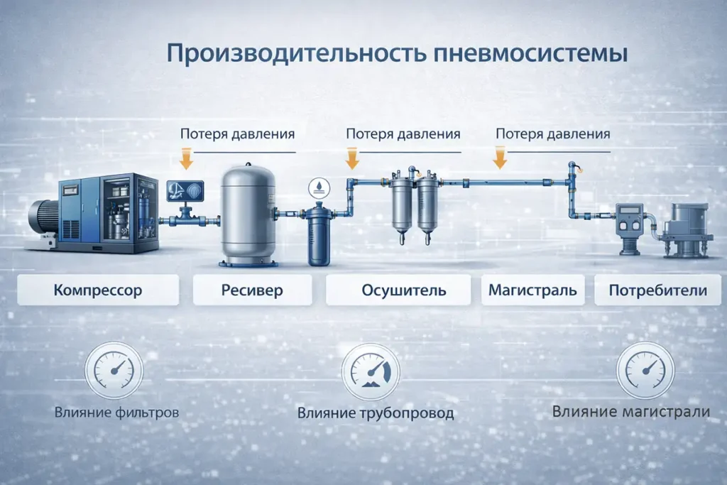 как выбрать винтовой компрессор - производительность системы